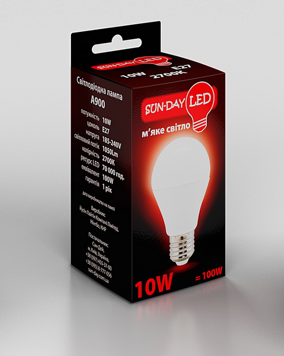 Светодиодная лампа LED 10W/A900